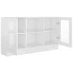 vidaXL Dulap vitrină, alb extralucios, 120x30,5x70 cm, lemn prelucrat