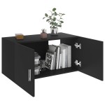 vidaXL Dulap montat pe perete, negru, 80x39x40 cm, lemn prelucrat