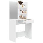 vidaXL Masă de toaletă cu oglindă, alb, 74,5x40x141 cm vidaXL Masă de toaletă cu oglindă, alb, 74,5x40x141 cm
