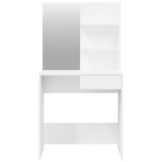 vidaXL Masă de toaletă cu oglindă, alb, 74,5x40x141 cm vidaXL Masă de toaletă cu oglindă, alb, 74,5x40x141 cm