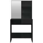 vidaXL Masă de toaletă cu oglindă, negru, 74,5x40x141 cm vidaXL Masă de toaletă cu oglindă, negru, 74,5x40x141 cm