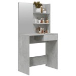 vidaXL Masă de toaletă cu oglindă, gri sonoma, 74,5x40x141 cm vidaXL Masă de toaletă cu oglindă, gri sonoma, 74,5x40x141 cm