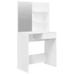 vidaXL Masă de toaletă cu oglindă, alb extralucios, 74,5x40x141 cm vidaXL Masă de toaletă cu oglindă, alb extralucios, 74,5x40x141 cm