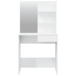 vidaXL Masă de toaletă cu oglindă, alb extralucios, 74,5x40x141 cm vidaXL Masă de toaletă cu oglindă, alb extralucios, 74,5x40x141 cm