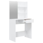 vidaXL Masă de toaletă cu oglindă, alb extralucios, 74,5x40x141 cm vidaXL Masă de toaletă cu oglindă, alb extralucios, 74,5x40x141 cm