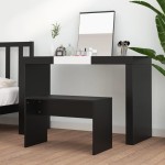 vidaXL Taburet de toaletă, negru, 70x35x45 cm, lemn prelucrat vidaXL Taburet de toaletă, negru, 70x35x45 cm, lemn prelucrat