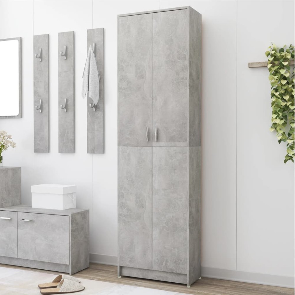 vidaXL Șifonier de hol, gri beton, 55x25x189 cm, lemn prelucrat