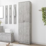 vidaXL Șifonier de hol, gri beton, 55x25x189 cm, lemn prelucrat