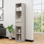 vidaXL Bibliotecă, gri beton, 36x30x171 cm, lemn prelucrat vidaXL Bibliotecă, gri beton, 36x30x171 cm, lemn prelucrat