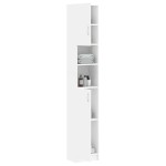 vidaXL Dulap de baie, alb extralucios, 32x25,5x190 cm, lemn prelucrat