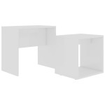 vidaXL Set măsuțe de cafea, alb, 48x30x45 cm, lemn prelucrat vidaXL Set măsuțe de cafea, alb, 48x30x45 cm, lemn prelucrat