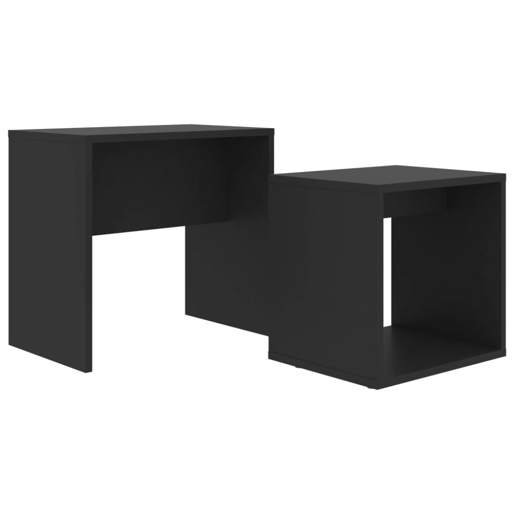 vidaXL Set măsuțe de cafea, negru, 48x30x45 cm, lemn prelucrat