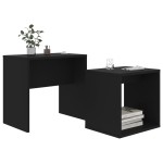 vidaXL Set măsuțe de cafea, negru, 48x30x45 cm, lemn prelucrat vidaXL Set măsuțe de cafea, negru, 48x30x45 cm, lemn prelucrat