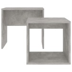 vidaXL Set măsuțe de cafea, gri beton, 48x30x45 cm, lemn prelucrat vidaXL Set măsuțe de cafea, gri beton, 48x30x45 cm, lemn prelucrat