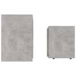 vidaXL Set măsuțe de cafea, gri beton, 48x30x45 cm, lemn prelucrat vidaXL Set măsuțe de cafea, gri beton, 48x30x45 cm, lemn prelucrat