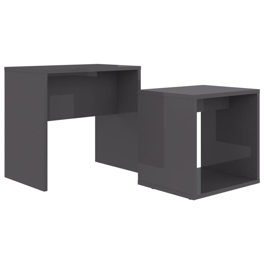 vidaXL Set măsuțe de cafea gri extralucios 48x30x45 cm lemn prelucrat