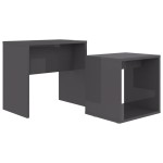 vidaXL Set măsuțe de cafea gri extralucios 48x30x45 cm lemn prelucrat vidaXL Set măsuțe de cafea gri extralucios 48x30x45 cm lemn prelucrat