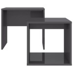 vidaXL Set măsuțe de cafea gri extralucios 48x30x45 cm lemn prelucrat vidaXL Set măsuțe de cafea gri extralucios 48x30x45 cm lemn prelucrat