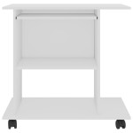 vidaXL Birou de calculator, alb, 80x50x75 cm, lemn prelucrat