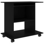 vidaXL Birou de calculator, negru, 80x50x75 cm, lemn prelucrat