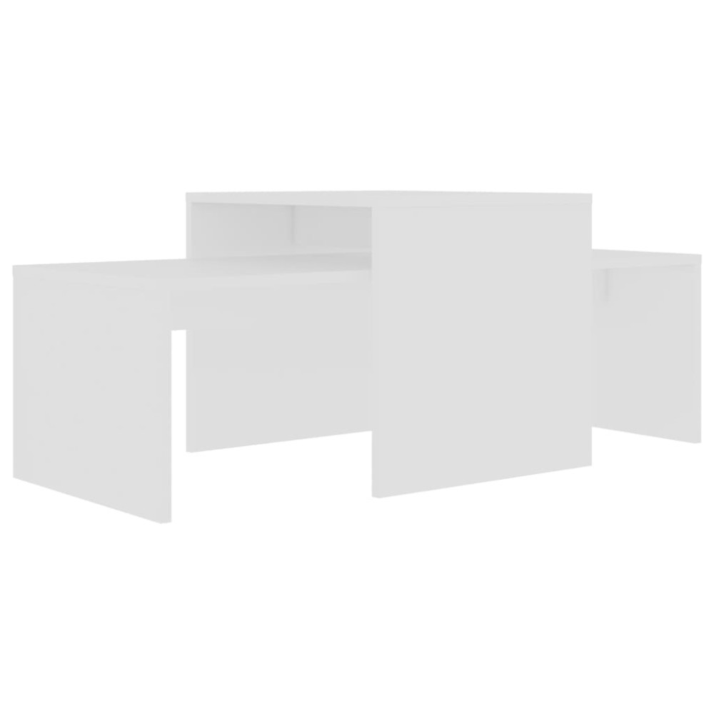 vidaXL Set măsuțe de cafea, alb, 100x48x40 cm, lemn prelucrat