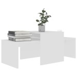vidaXL Set măsuțe de cafea, alb, 100x48x40 cm, lemn prelucrat vidaXL Set măsuțe de cafea, alb, 100x48x40 cm, lemn prelucrat