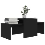 vidaXL Set măsuțe de cafea, negru, 100x48x40 cm, lemn prelucrat