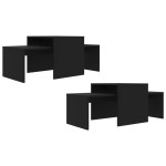 vidaXL Set măsuțe de cafea, negru, 100x48x40 cm, lemn prelucrat