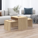 vidaXL Set măsuțe de cafea, stejar sonoma, 100x48x40cm, lemn prelucrat vidaXL Set măsuțe de cafea, stejar sonoma, 100x48x40cm, lemn prelucrat
