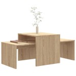 vidaXL Set măsuțe de cafea, stejar sonoma, 100x48x40cm, lemn prelucrat vidaXL Set măsuțe de cafea, stejar sonoma, 100x48x40cm, lemn prelucrat
