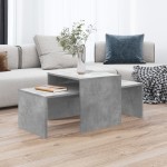 vidaXL Set măsuțe de cafea, gri beton, 100x48x40 cm, lemn prelucrat vidaXL Set măsuțe de cafea, gri beton, 100x48x40 cm, lemn prelucrat