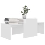 vidaXL Set măsuțe cafea, alb extralucios, 100x48x40 cm, lemn prelucrat