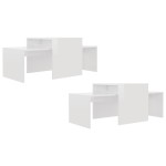 vidaXL Set măsuțe cafea, alb extralucios, 100x48x40 cm, lemn prelucrat