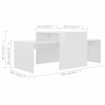 vidaXL Set măsuțe cafea, alb extralucios, 100x48x40 cm, lemn prelucrat