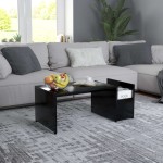 vidaXL Măsuță de cafea, negru, 90x45x35 cm, lemn prelucrat vidaXL Măsuță de cafea, negru, 90x45x35 cm, lemn prelucrat