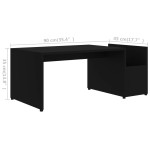 vidaXL Măsuță de cafea, negru, 90x45x35 cm, lemn prelucrat vidaXL Măsuță de cafea, negru, 90x45x35 cm, lemn prelucrat