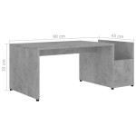 vidaXL Măsuță de cafea, gri beton, 90 x 45 x 35 cm, lemn prelucrat vidaXL Măsuță de cafea, gri beton, 90 x 45 x 35 cm, lemn prelucrat