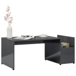 vidaXL Măsuță de cafea, gri extralucios, 90x45x35 cm, lemn prelucrat
