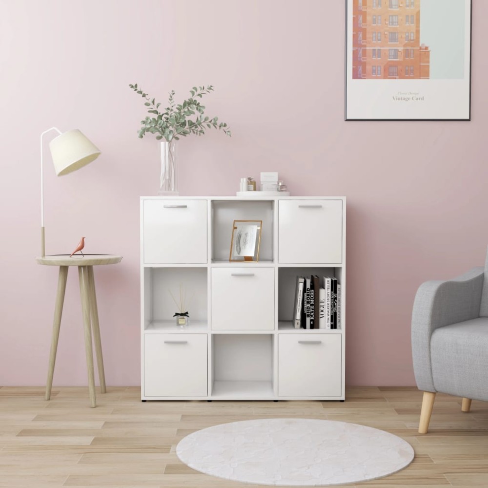 vidaXL Bibliotecă, alb, 90x30x90 cm, lemn prelucrat
