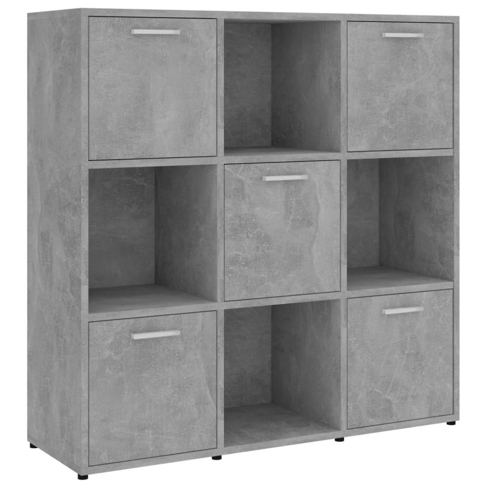 vidaXL Bibliotecă, gri beton, 90 x 30 x 90 cm, lemn prelucrat