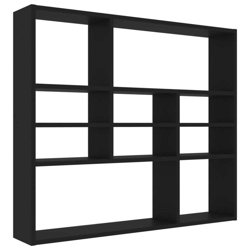 vidaXL Raft de perete, negru, 90x16x78 cm, lemn prelucrat