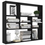 vidaXL Raft de perete, negru, 90x16x78 cm, lemn prelucrat vidaXL Raft de perete, negru, 90x16x78 cm, lemn prelucrat
