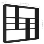 vidaXL Raft de perete, negru, 90x16x78 cm, lemn prelucrat vidaXL Raft de perete, negru, 90x16x78 cm, lemn prelucrat