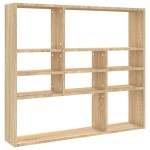 vidaXL Raft de perete, stejar Sonoma, 90 x 16 x 78 cm, lemn prelucrat