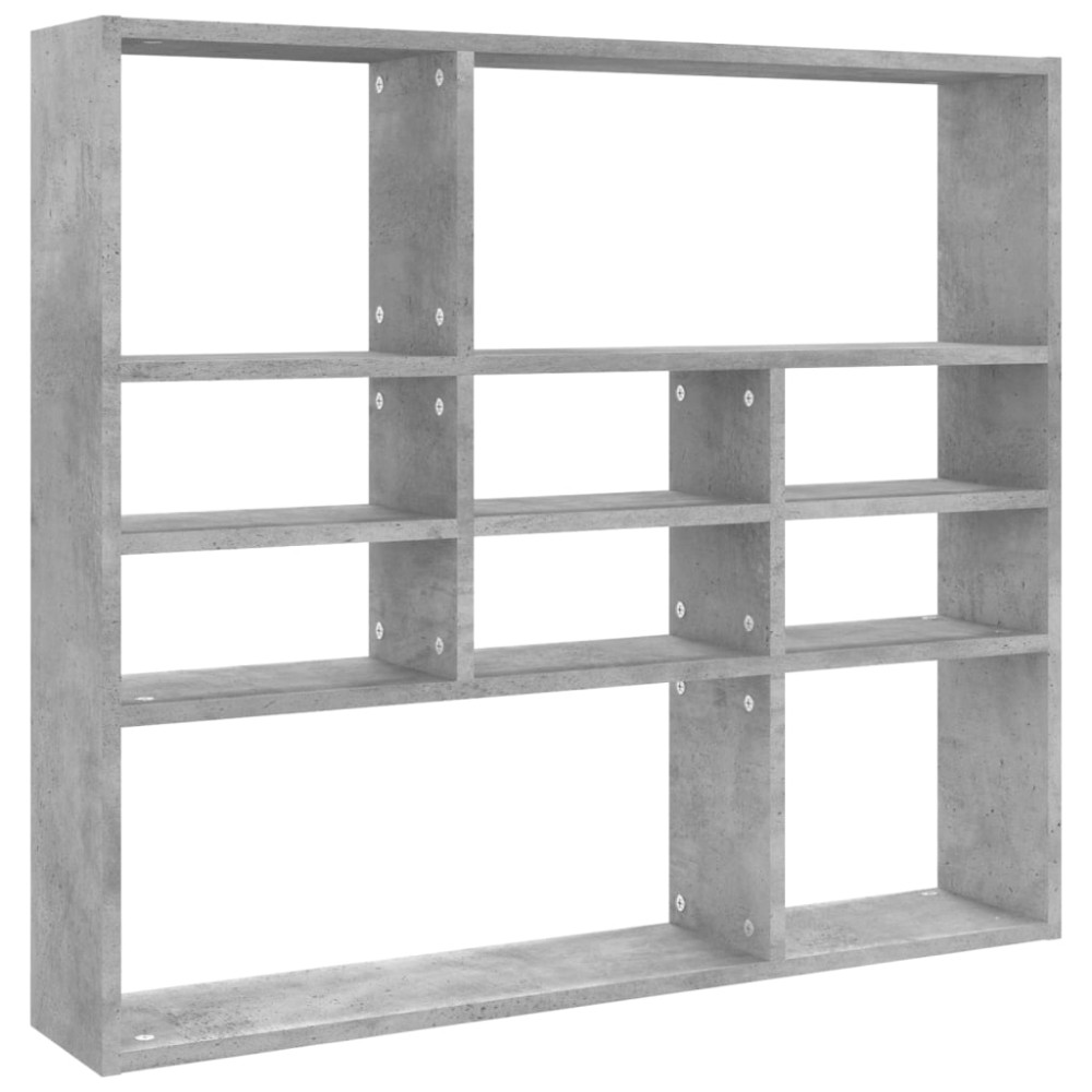 vidaXL Raft de perete, gri beton, 90 x 16 x 78 cm, lemn prelucrat