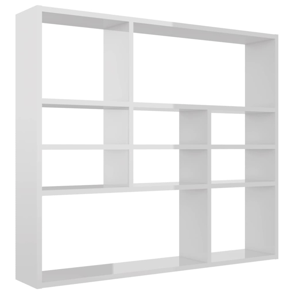 vidaXL Raft de perete, alb extralucios, 90x16x78 cm, lemn prelucrat