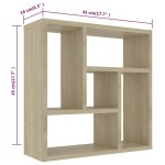 vidaXL Raft de perete, stejar Sonoma, 45,1x16x45,1 cm, lemn prelucrat
