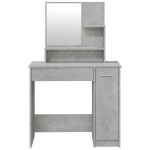 vidaXL Masă de toaletă cu oglindă, gri beton, 86,5x35x136 cm