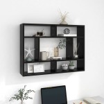 vidaXL Raft de perete, negru, 75x16x55 cm, lemn prelucrat vidaXL Raft de perete, negru, 75x16x55 cm, lemn prelucrat