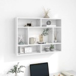 vidaXL Raft de perete, alb extralucios, 75x16x55 cm, lemn prelucrat vidaXL Raft de perete, alb extralucios, 75x16x55 cm, lemn prelucrat